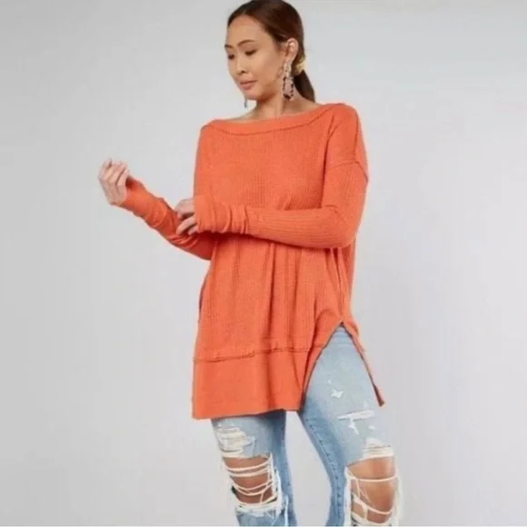 FREE People North Shore Thermal Waffle Knit Top in size S - Picture 7 of 14